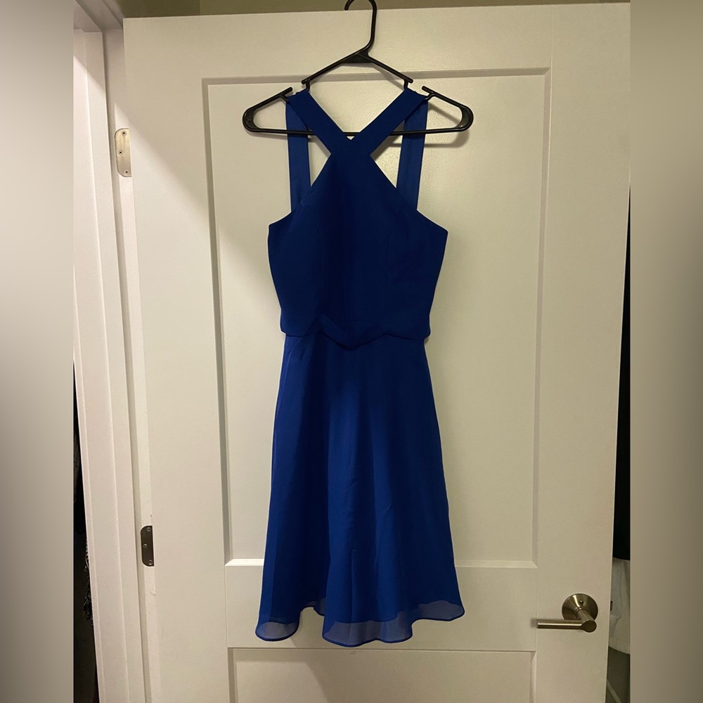 Elegant Blue Sleeveless Dress